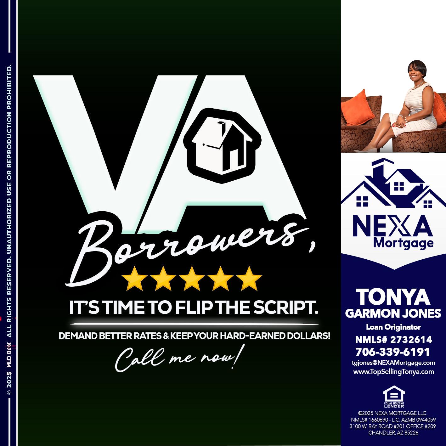 VA BORROWERS - Tonya Garmon Jones -Loan Originator VA BORROWERS - Tonya Garmon Jones -Loan Originator