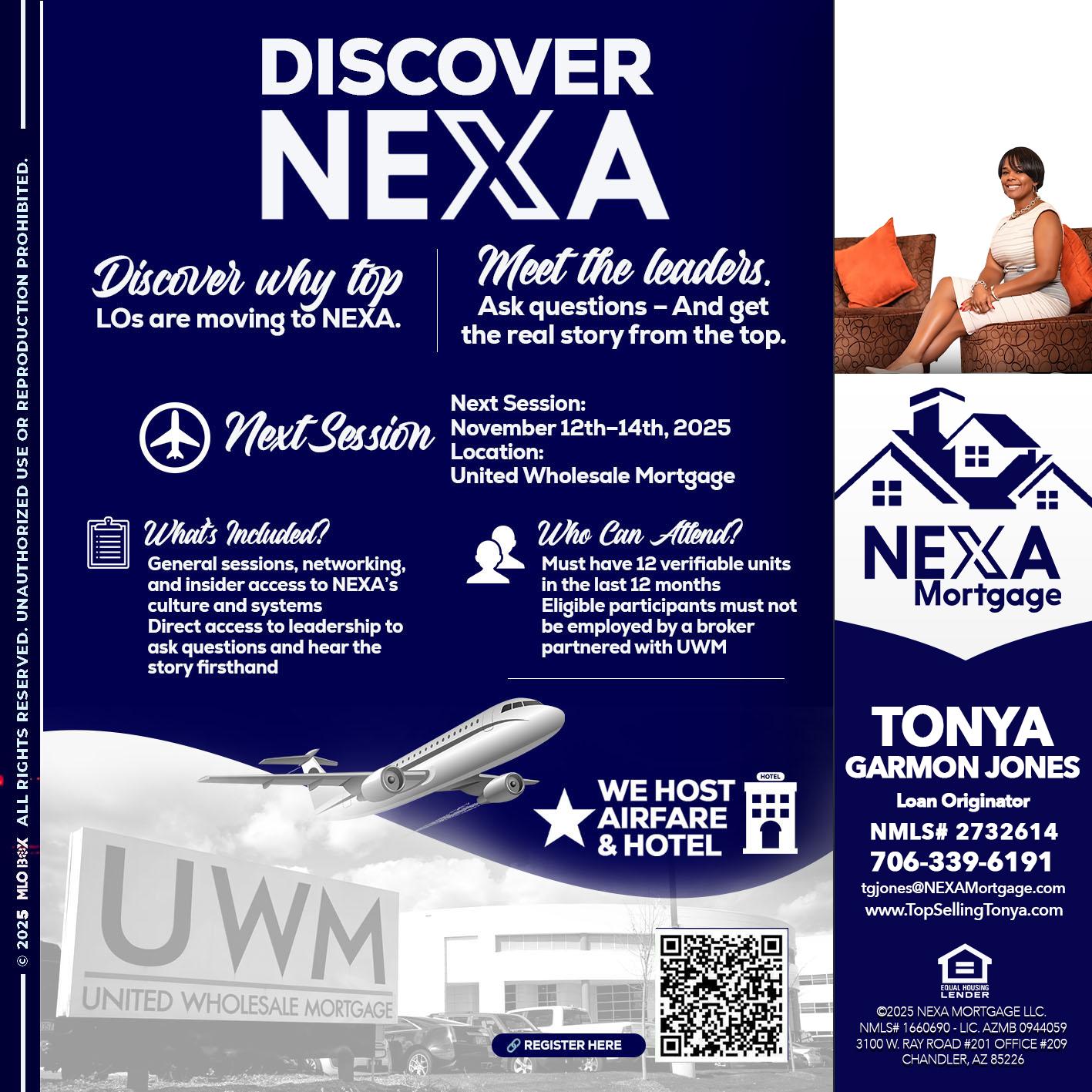 DISCOVER NEXA - Tonya Garmon Jones -Loan Originator
