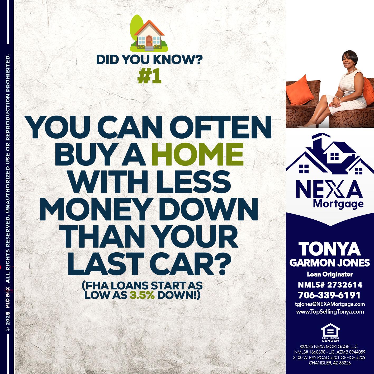 DID YOU KNOW #1 - Tonya Garmon Jones -Loan Originator