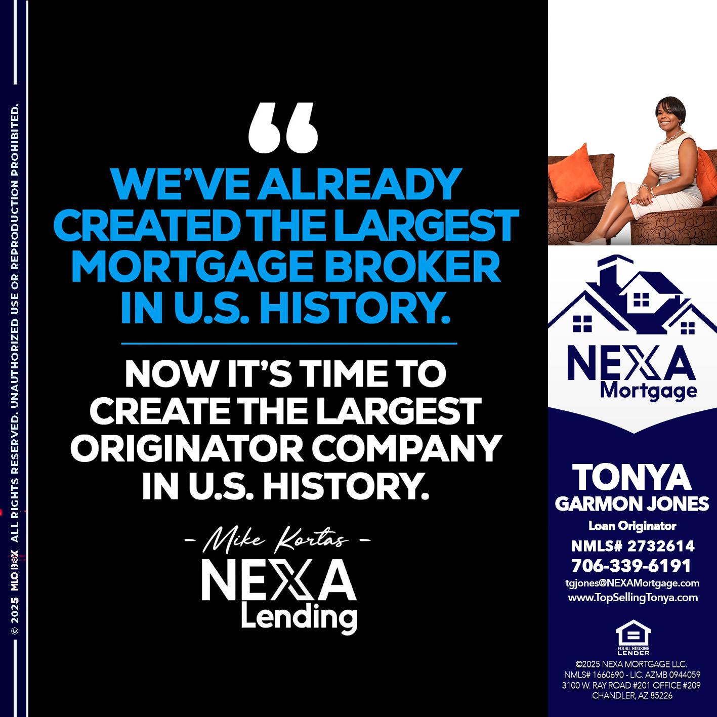 weve already - Tonya Garmon Jones -Loan Originator