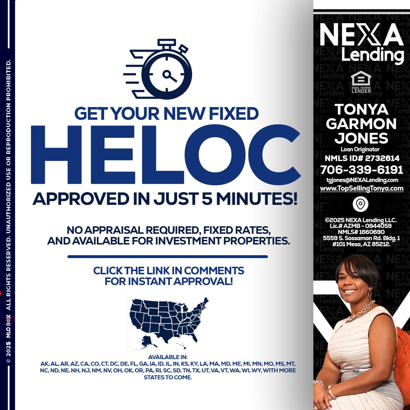HELOC - Tonya Garmon Jones -Loan Originator