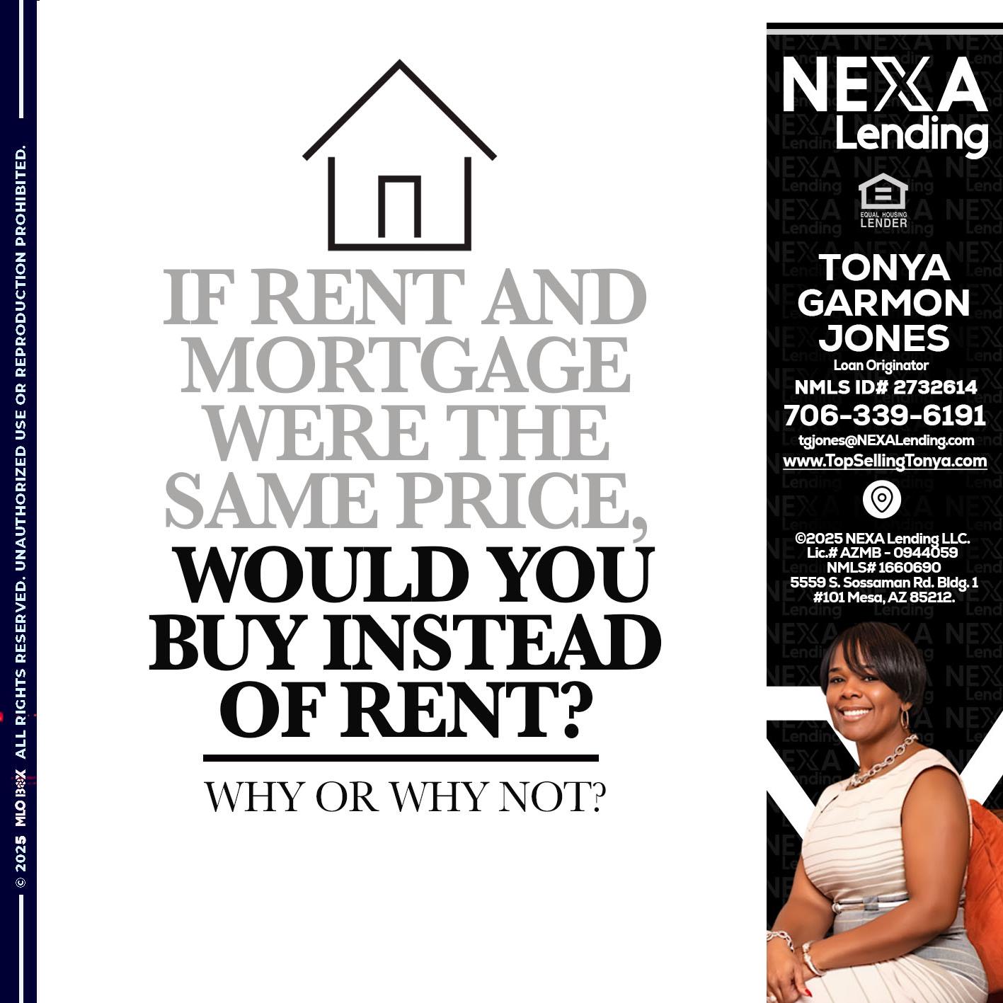 IF RENT - Tonya Garmon Jones -Loan Originator