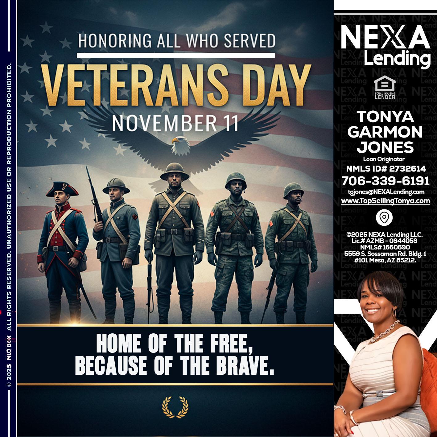 Veterans Day - Tonya Garmon Jones -Loan Originator