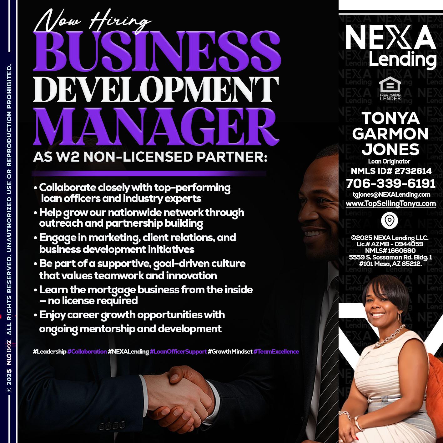 NOW HIRING - Tonya Garmon Jones -Loan Originator