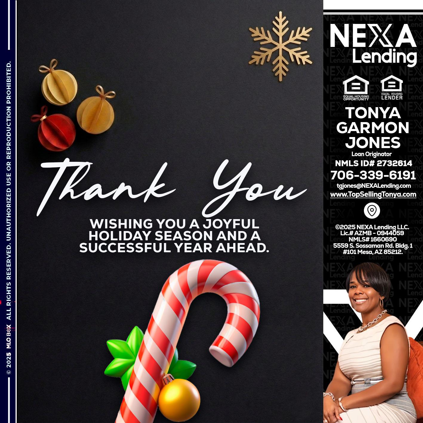 THANK YOU - Tonya Garmon Jones -Loan Originator