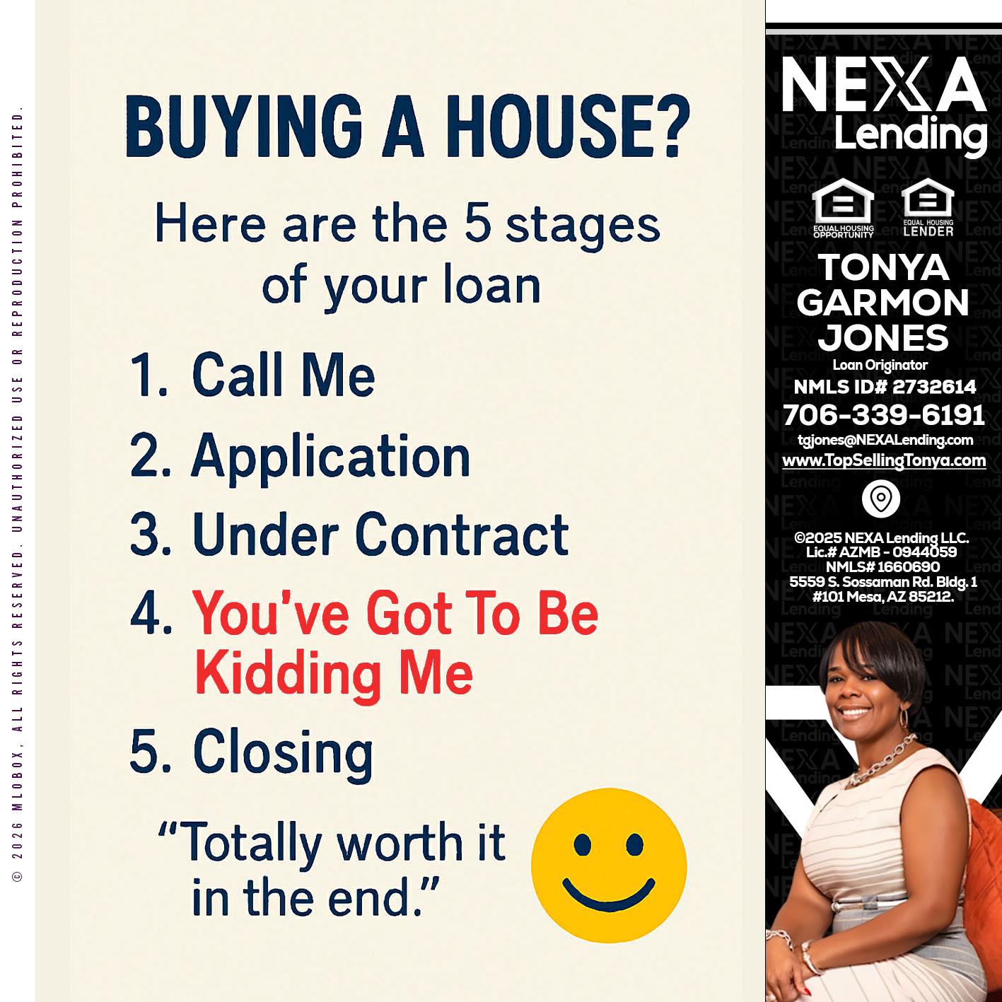 BUYING A HOUSE - Tonya Garmon Jones -Loan Originator
