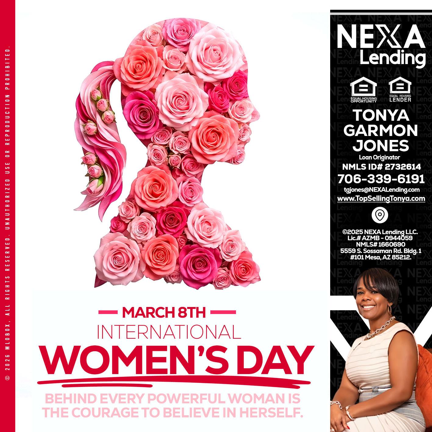 MARCH 8TH - Tonya Garmon Jones -Loan Originator