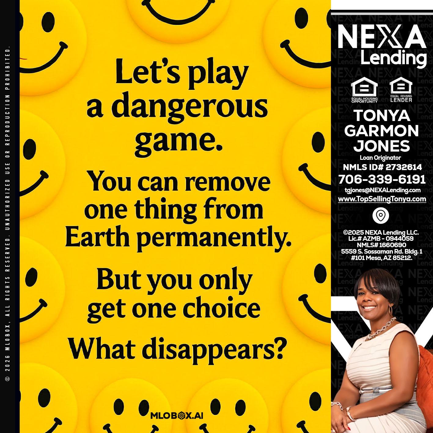 LETS PLAY - Tonya Garmon Jones -Loan Originator