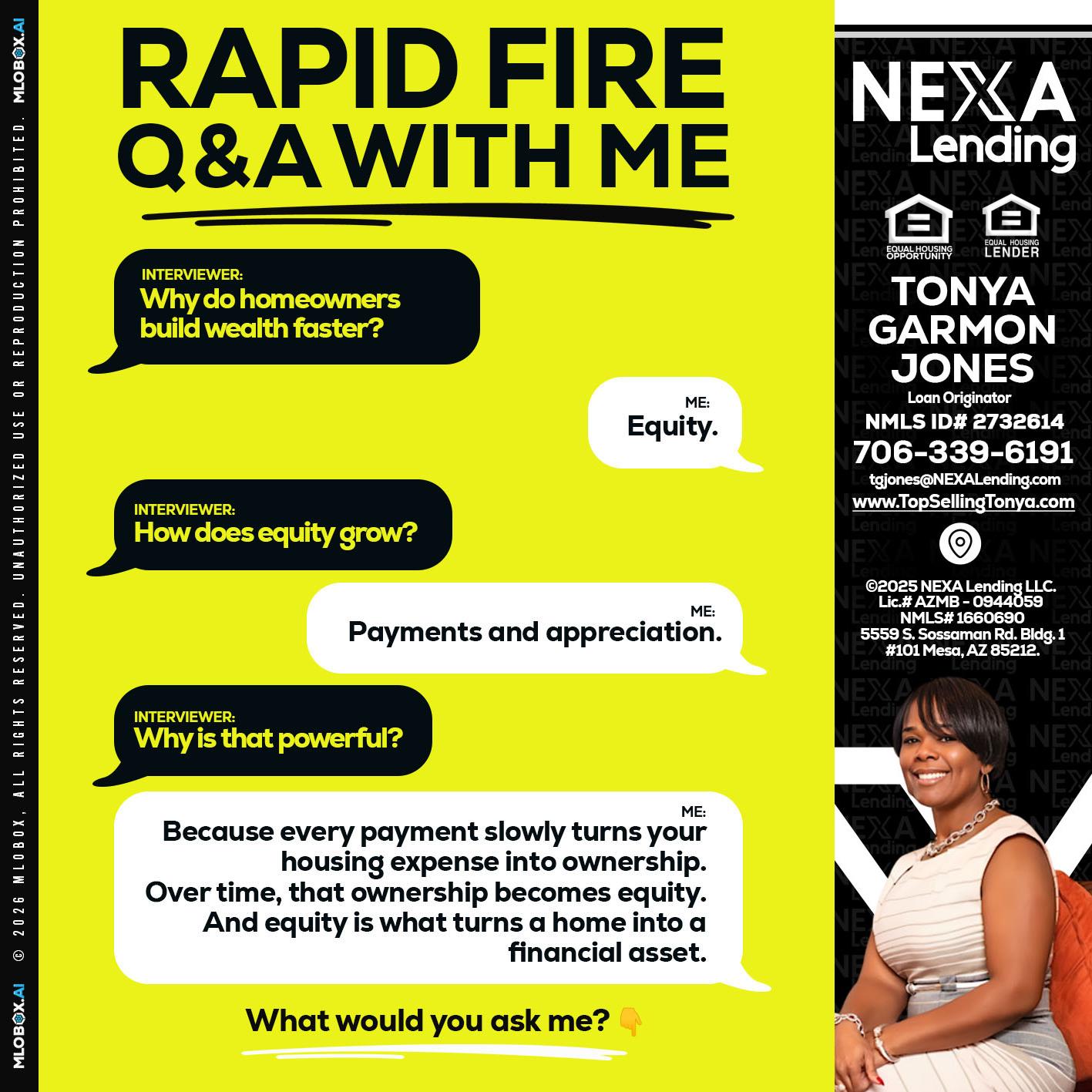RAPID FIRE Q&A - Tonya Garmon Jones -Loan Originator