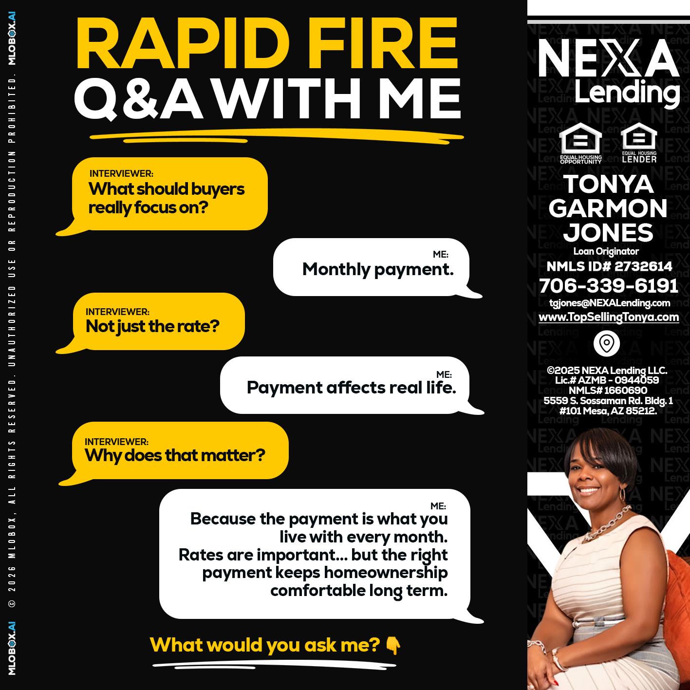 RAPID FIRE Q&A - Tonya Garmon Jones -Loan Originator