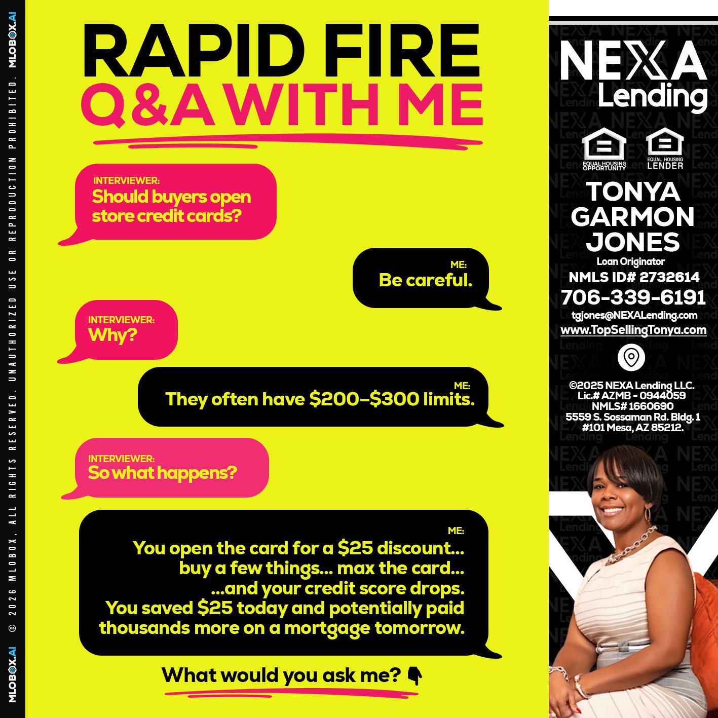 RAPID FIRE Q&A - Tonya Garmon Jones -Loan Originator