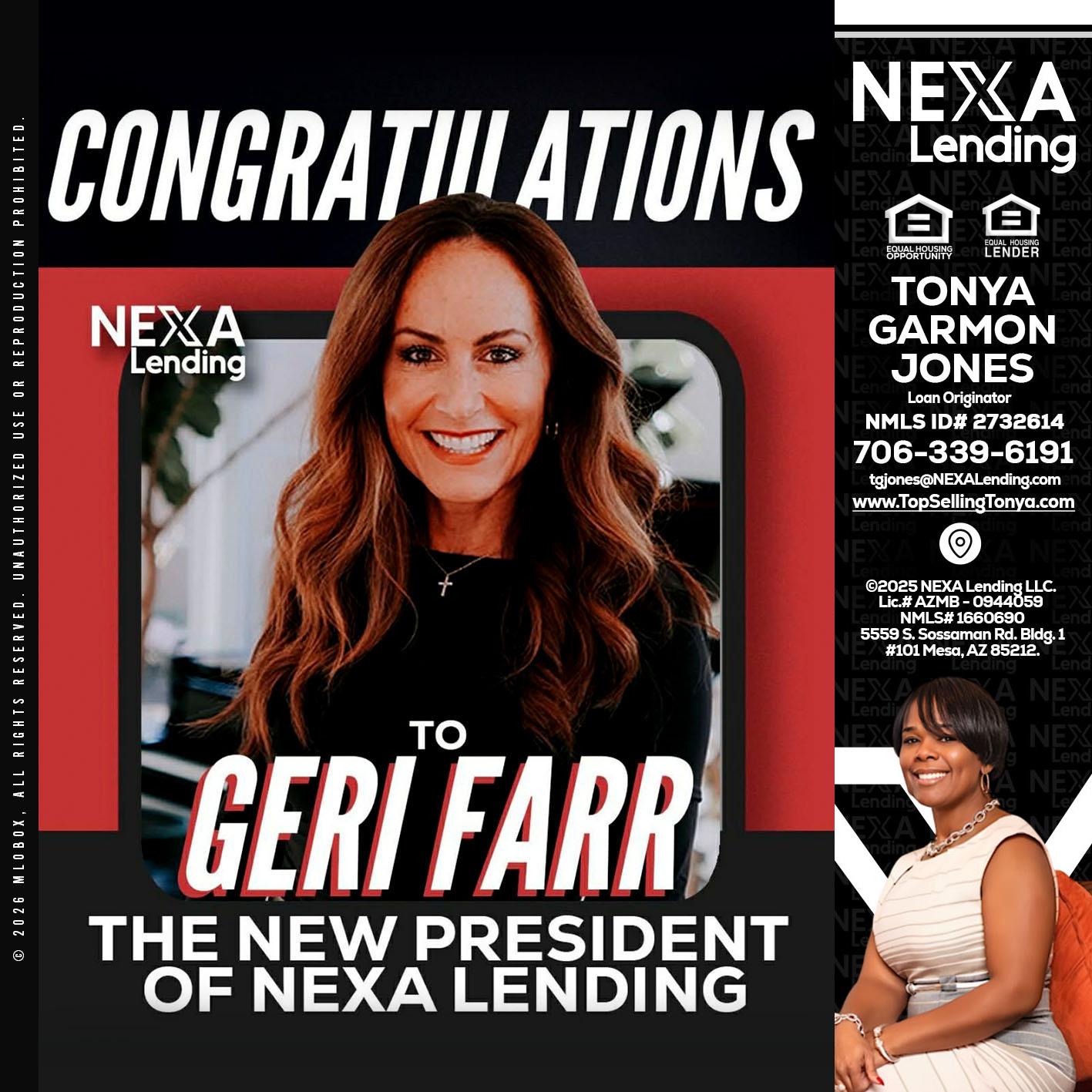 CONGRATULATIONS - Tonya Garmon Jones -Loan Originator