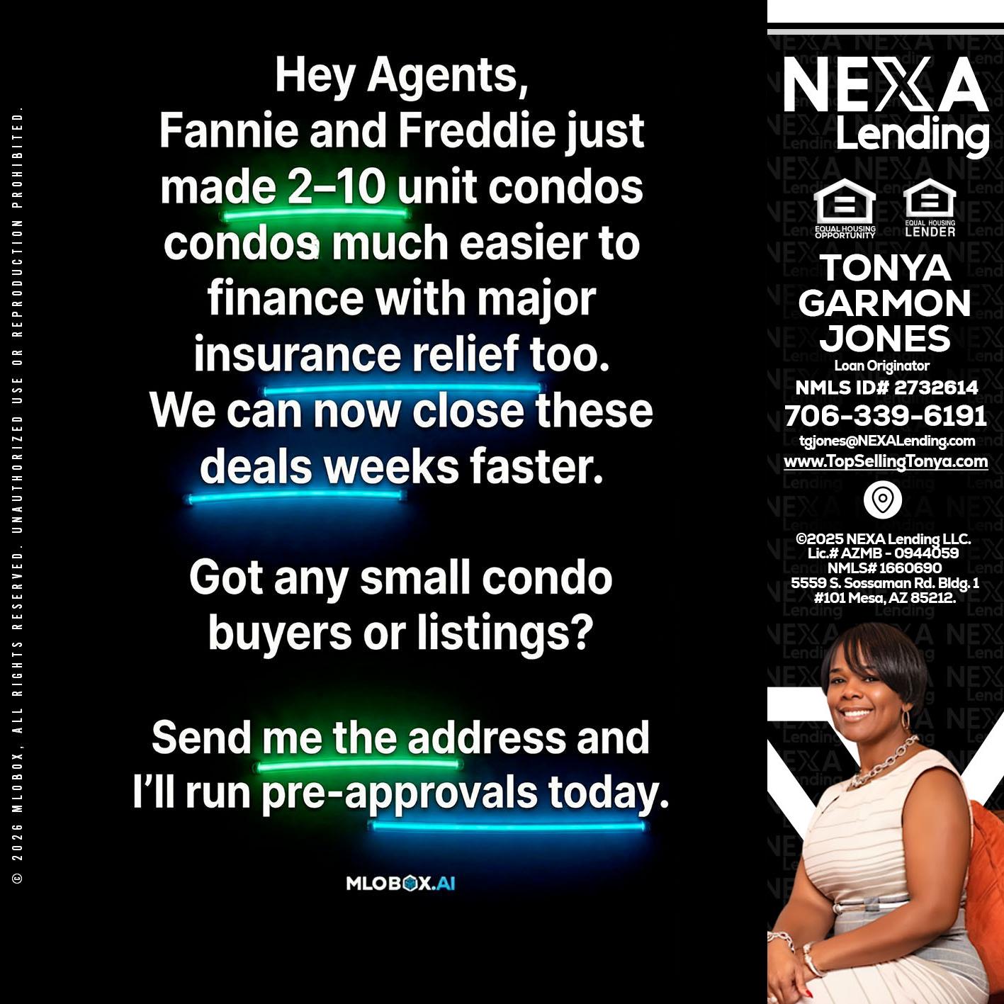 HEY AGENTS - Tonya Garmon Jones -Loan Originator