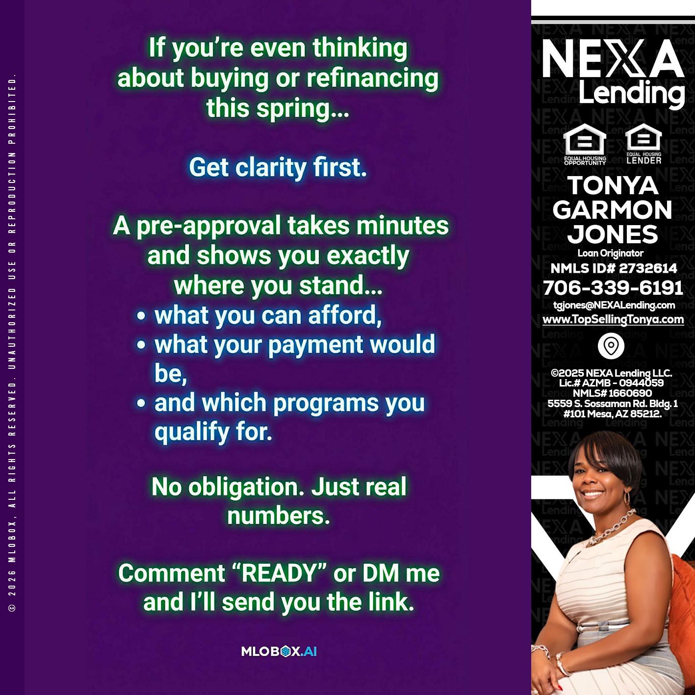 IF YOU THINKING - Tonya Garmon Jones -Loan Originator