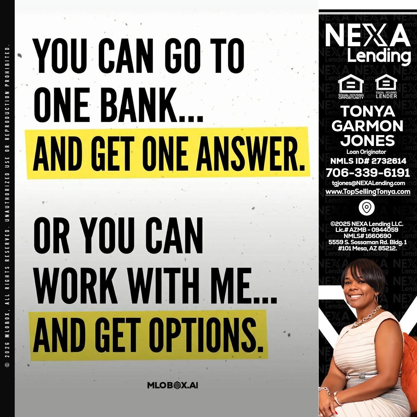 YOU CAN GO TO - Tonya Garmon Jones -Loan Originator
