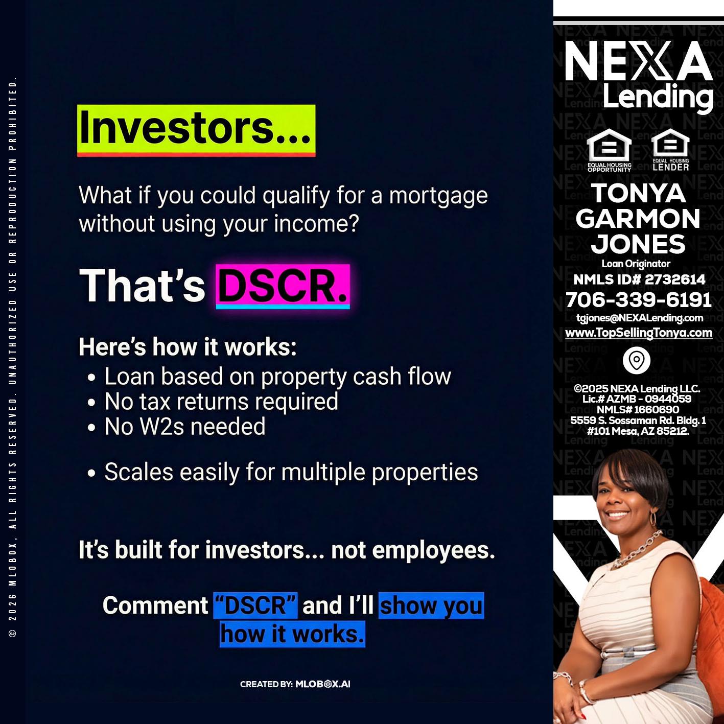 INVESTORS - Tonya Garmon Jones -Loan Originator