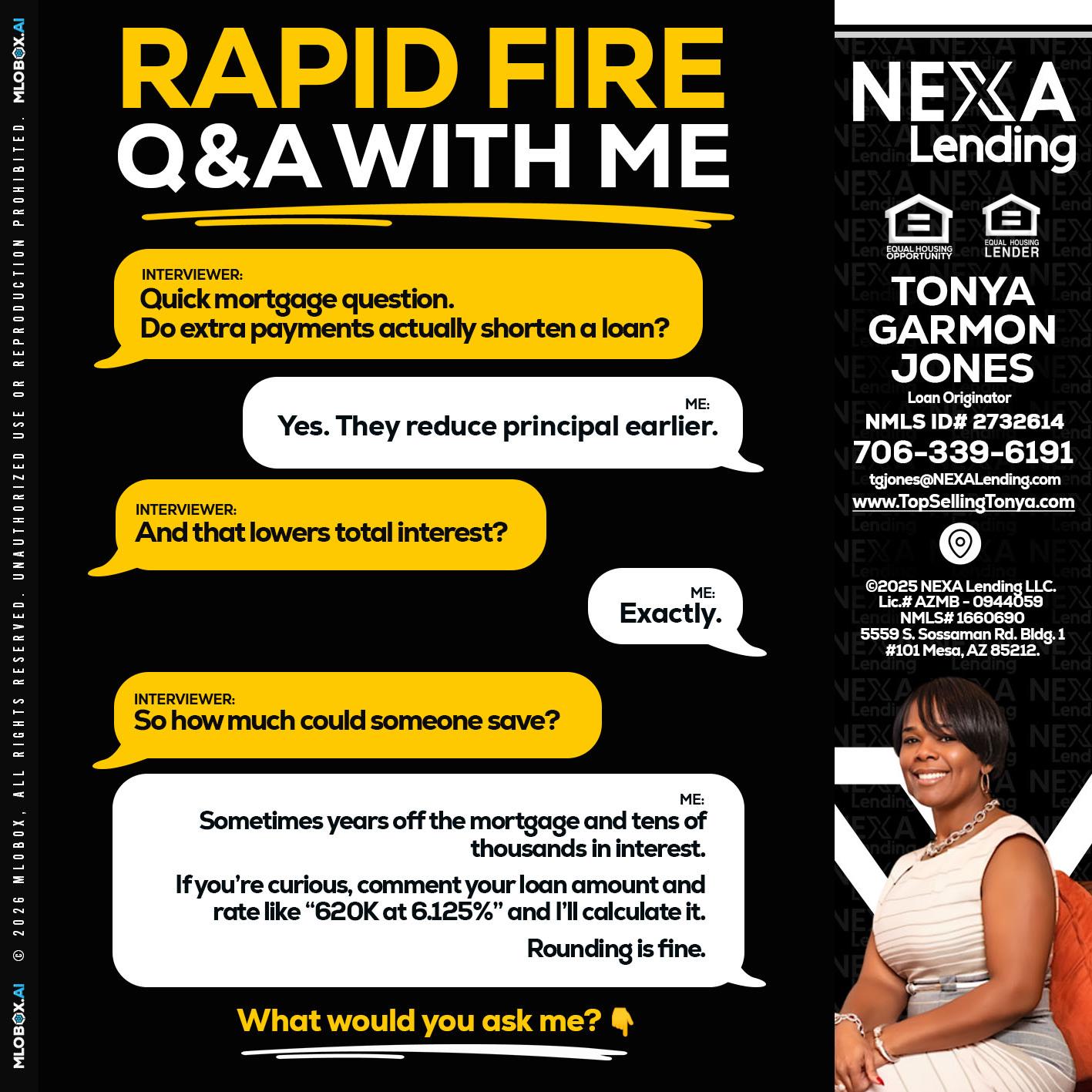 RAPID FIRE QA - Tonya Garmon Jones -Loan Originator