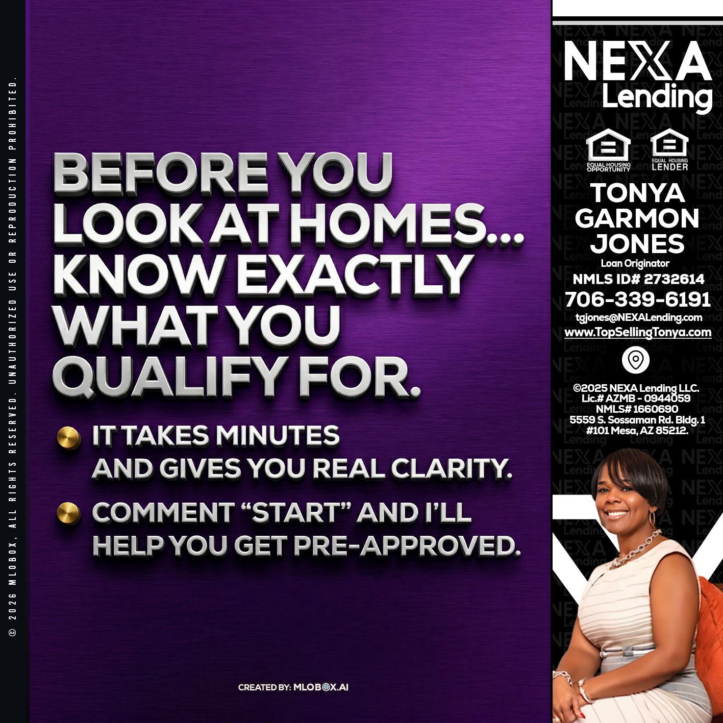 BEFORE YOU - Tonya Garmon Jones -Loan Originator