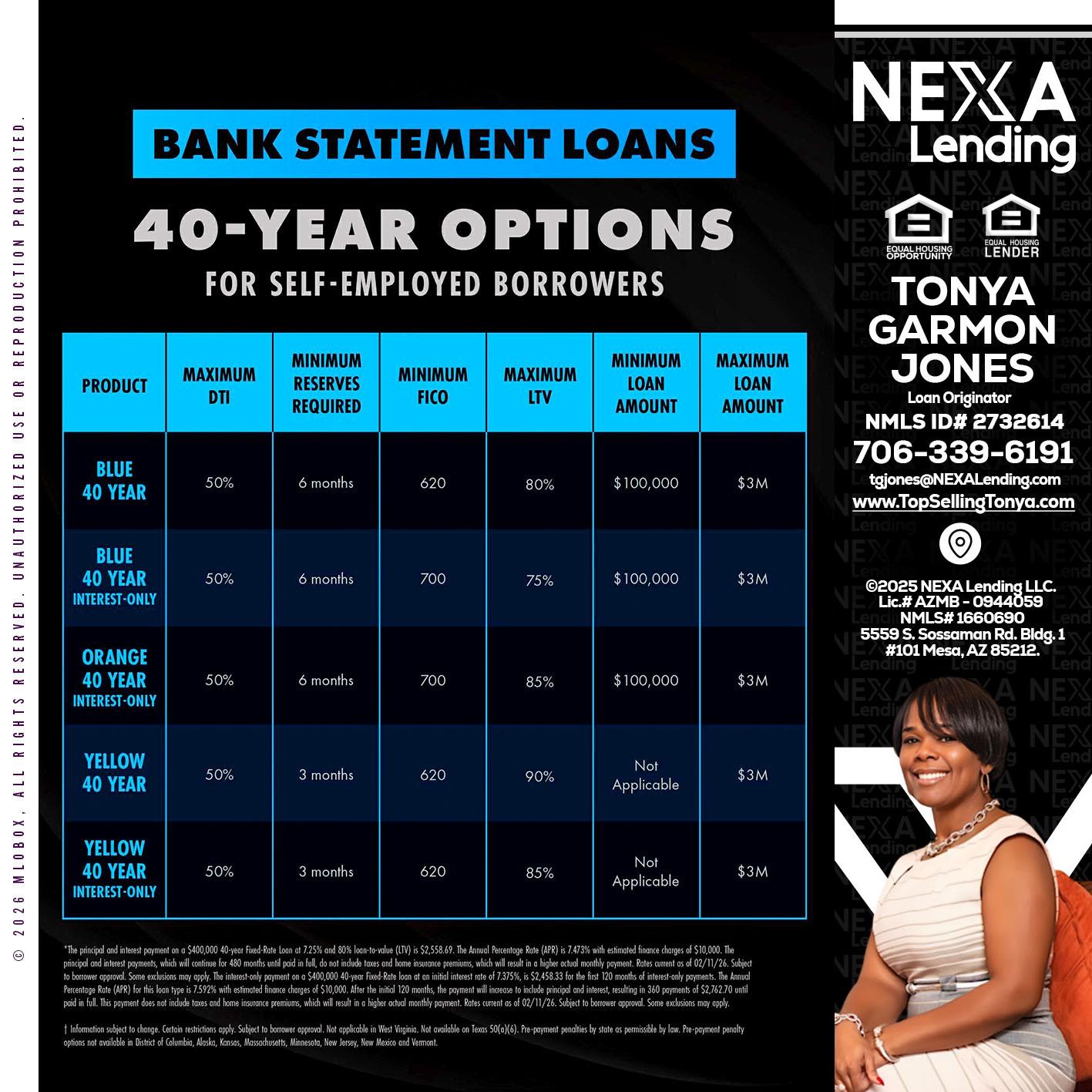 40 YR. OPTIONS - Tonya Garmon Jones -Loan Originator