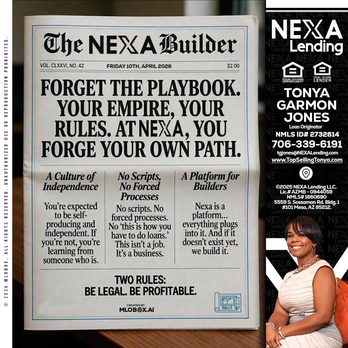 THE NEXA BUILDER - Tonya Garmon Jones -Loan Originator
