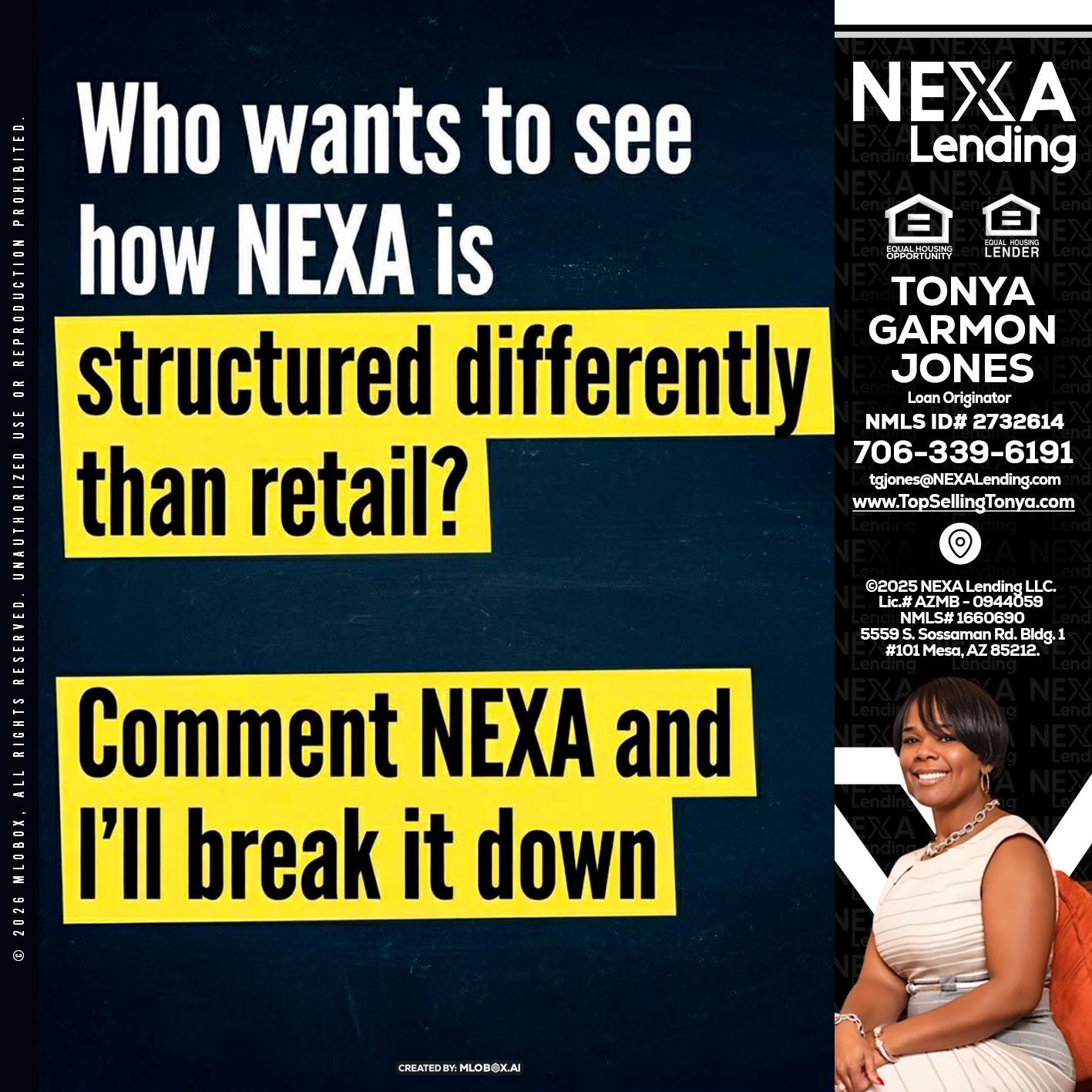 who want to see - Tonya Garmon Jones -Loan Originator