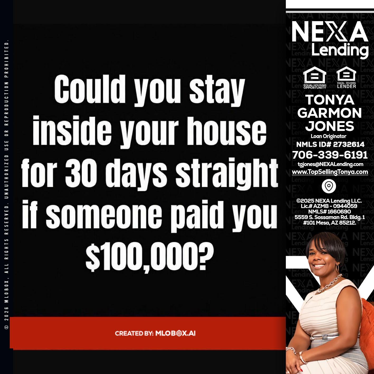 COULD YOU STAY - Tonya Garmon Jones -Loan Originator